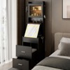 SEVOBAL Vanity Tables Space Saving Vanity Table with Mirror Plenty of Storage and Concealed Stool for Bedroom, Black, 44.88"*22.44"*8.26" - 2 of 4