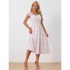 Allegra K Women's Floral Square Neck Elastic Waist Flare Maxi Sundresses - 2 of 4