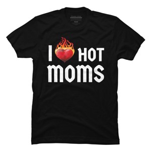 Men's Design By Humans I Love Hot Moms Heart By Metavera T-Shirt - 1 of 2