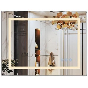 32x24inch LED Bathroom Mirror With Lights 32x24inch Anti-Fog Dimmable Wall Mounted Vanity Mirror For Wall (Horizontal & Vertical) - 1 of 4