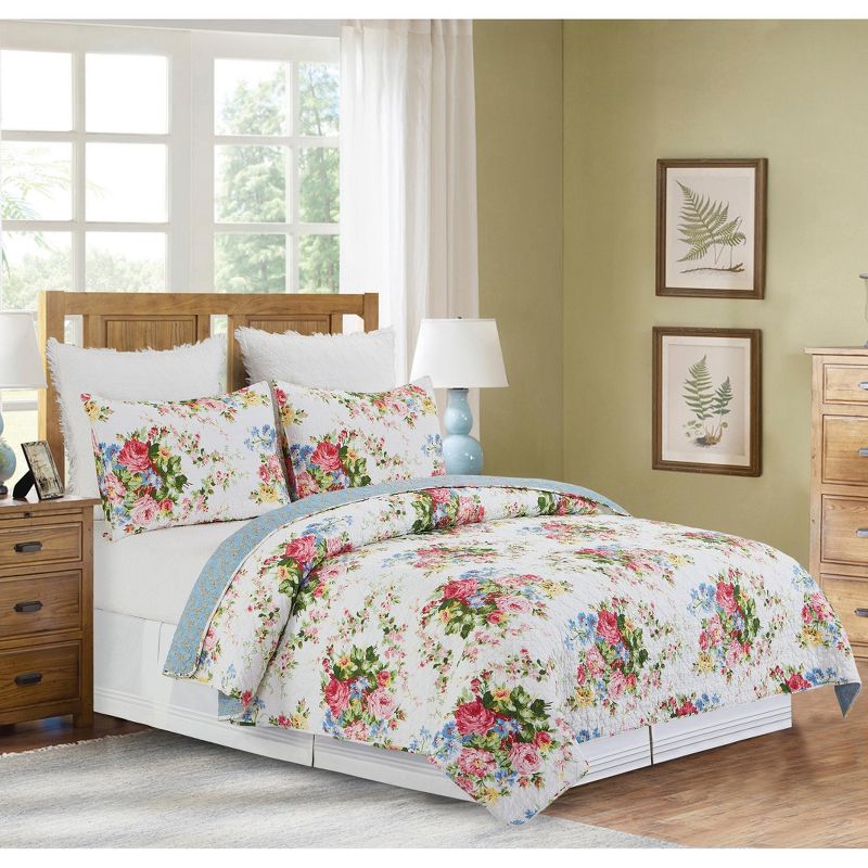 C&F Home Cottage Rose Spring Floral Cotton Quilt Set  - Reversible and Machine Washable, 5 of 7
