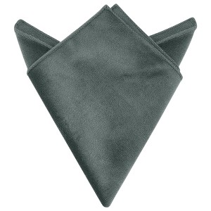 INSPIRE CHIC Men's Velvet Self-Fold Solid Color Pocket Square - 1 of 4