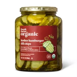 Organic Kosher Hamburger Dill Pickle Chips - 32 fl oz - Good & Gather™