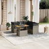 vidaXL Garden Sofa Set Gray PE rattan Medium Adjustable Armrests - 2 of 4