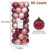 Every Day is Christmas Round 50ct 2.24"/57mm Shatterproof Christmas Tree Ornaments Set, Christmas Tree Balls Decoration - 2 of 4