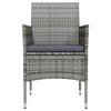 Garden Dining Set Gray and Black PE rattan Medium Durable vidaXL - 4 of 4