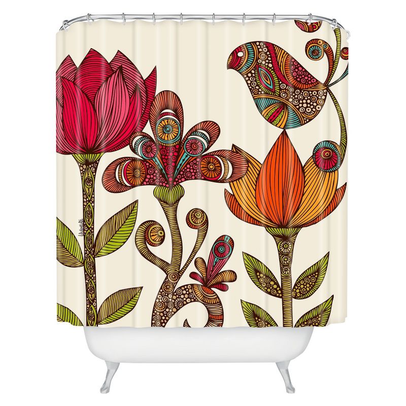 In The Garden Shower Curtain Ivory - Deny Designs, 1 of 6
