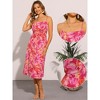 INSPIRE CHIC Women's Summer Floral Casual Spaghetti Strap Smocked Boho Beach Midi Sundress - 2 of 4