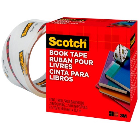 Scotch Book Tape, 3 Core, 4 x 15 yds, Clear