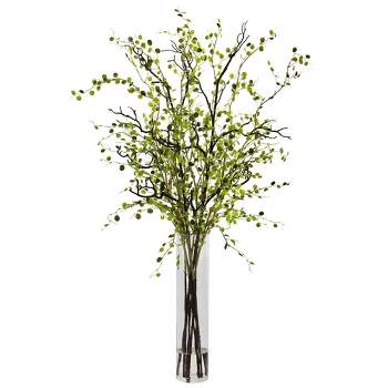 Nearly Natural 42-in Night Willow Arrangement in Glass Vase