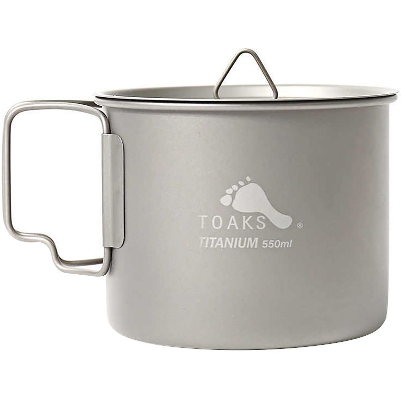 TOAKS 550ml Ultralight Titanium Camping Cooking Pot with Foldable Handles, 2 of 4