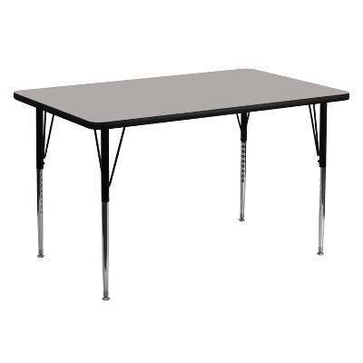 Emma and Oliver 30x60 Rectangle HP Laminate Adjustable Activity Table
