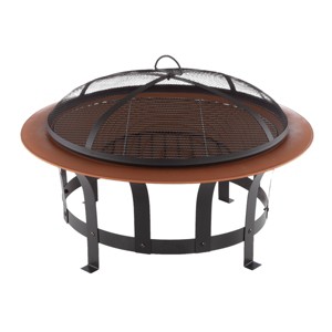 Nature Spring Outdoor Fire Pit With Grilling Grate And Log Poker - 30" Round - 1 of 4