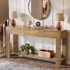Tribesigns Console Table with 3 Drawers, 67"Long Sofa Table Behind with Storage Shelf, Narrow Entryway Furniture for Living Room, Oak Brown - 3 of 4