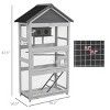 Outdoor Wooden Bird Aviary with Slide Out Tray Perches and Birdhouse,67'' Large Parakeet Finch Cage with Doors and Ladder - LAOTIES - 3 of 4