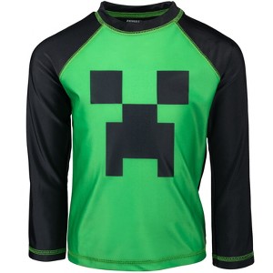 Minecraft Alex Steve Rash Guard Swim Shirt Little Kid to Big Kid - 1 of 4