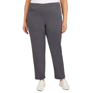Alfred Dunner Plus Women's Classic Allure Slim Fit Pant With Elastic Comfort Waistband - 1 of 4