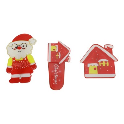 Unique Bargains Christmas Hair Clips Red House for Christmas 2.09"x1.3" Red White 1 Set