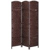 NicBex 6' Tall 3-panel Room Divider for Home, Wicker Weave Divider for Room Separation, for Home & Office, Brown - 3 of 4