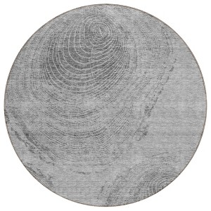 Gray Silver And Charcoal Abstract Washable Indoor Outdoor Area Rug - 1 of 4