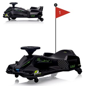 24V Kids Electric Drift Go Kart, Ride On Car w/Variable Speed up to 7.5MPH, Music, LED Lights, USB & Low-Power Alarm - 1 of 4