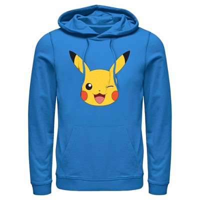 Men's Pokemon Pikachu Wink Face Pull Over Hoodie