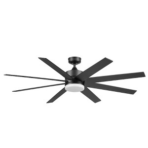Honeywell Kildee 62 Inch Ceiling Fan Modern LED Light Remote Control Indoor Outdoor Dual Mount 6 Speed Reversible Motor, Black - 1 of 4