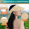 SUN CUBE Womens Sun Visor Hat, Straw Beach Hat Wide Brim UV Protection, Foldable Packable Cap, Roll Up Ponytail Summer Visor - 4 of 4