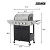 NAYSAYE Grill Racks 4 Burner Stainless Steel Gas Grill with Side Burner and Thermometer for Outdoor BBQ, Multicolored, 72.5"*53.5"*53.5" - 2 of 4