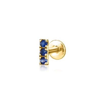 Pure Collection by Ross-Simons Sapphire Bar Flat-Back Stud Earrings in 14kt Yellow Gold