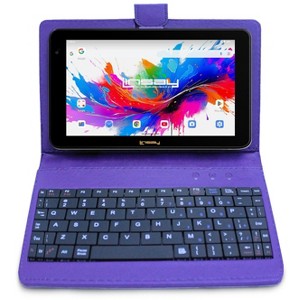 LINSAY 7" Octa Core Tablet 128GB Storage Bundle with Purple Keyboard Case Android 15 - 1 of 4