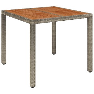 vidaXL Table Outdoor Patio Wicker Side Table for Balcony Porch Poly Rattan - 1 of 4