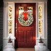 VINGLI 24 Inch Prelit Battery Operated Christmas Wreath, Small Christmas Wreath for Front Door, Window, Gold - 2 of 4