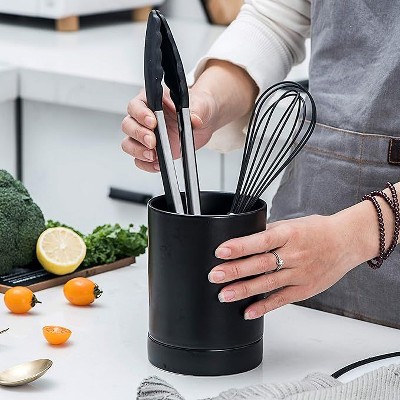 Bruntmor 5.6 Inches Large Ceramic Utensil Holder, Blue