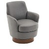 Zeus & Ruta Polyester Swivel Accent Chairs Armchair with Gold Stainless Steel Base for Living Room - 3 of 4