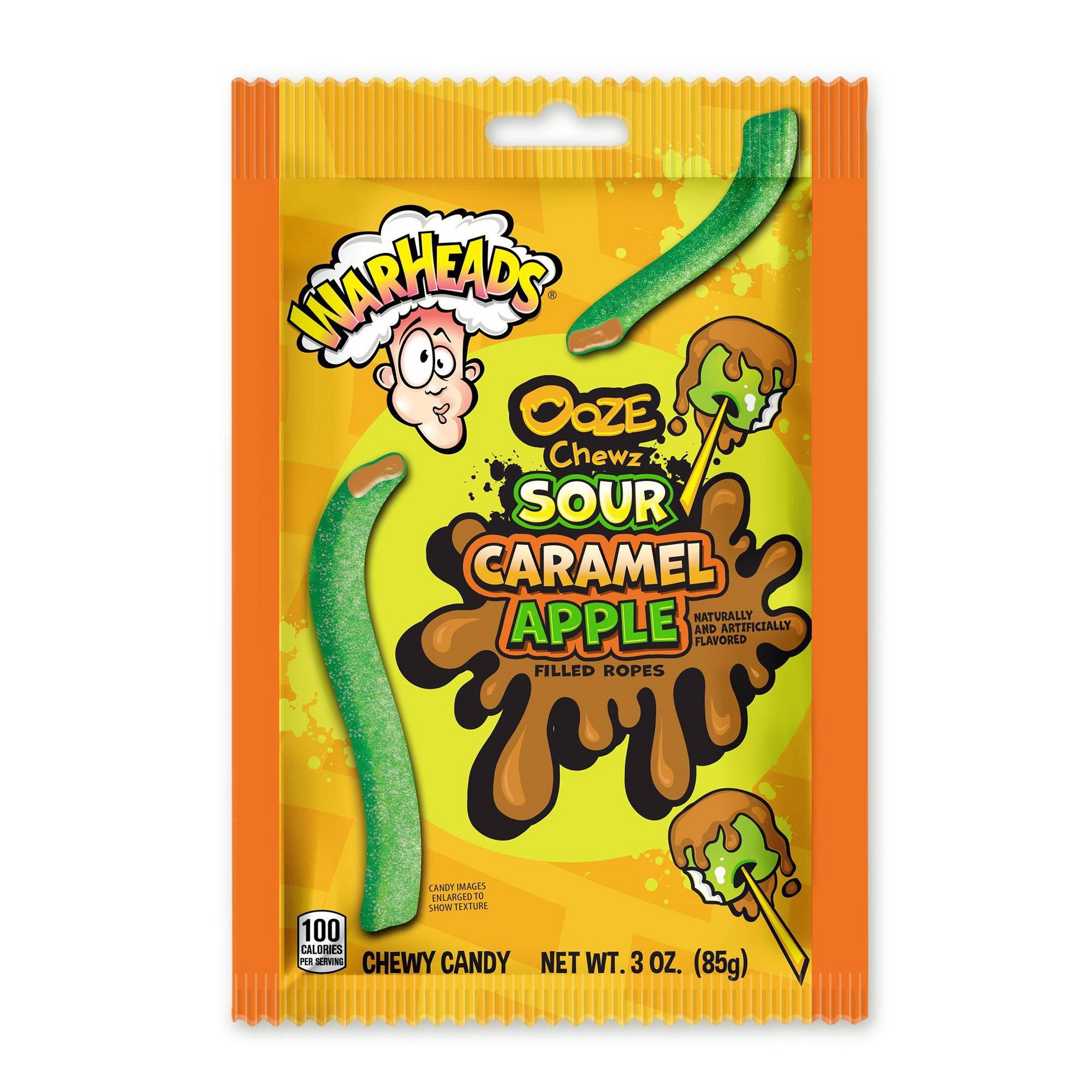 WARHEADS Halloween Fall Harvest Candy Ooze Chewz Caramel Apple Ropes - 3oz