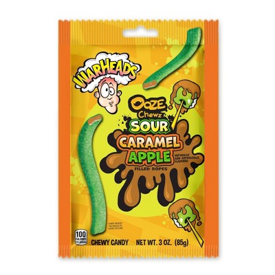WARHEADS Halloween Fall Harvest Candy Ooze Chewz Caramel Apple Ropes - 3oz