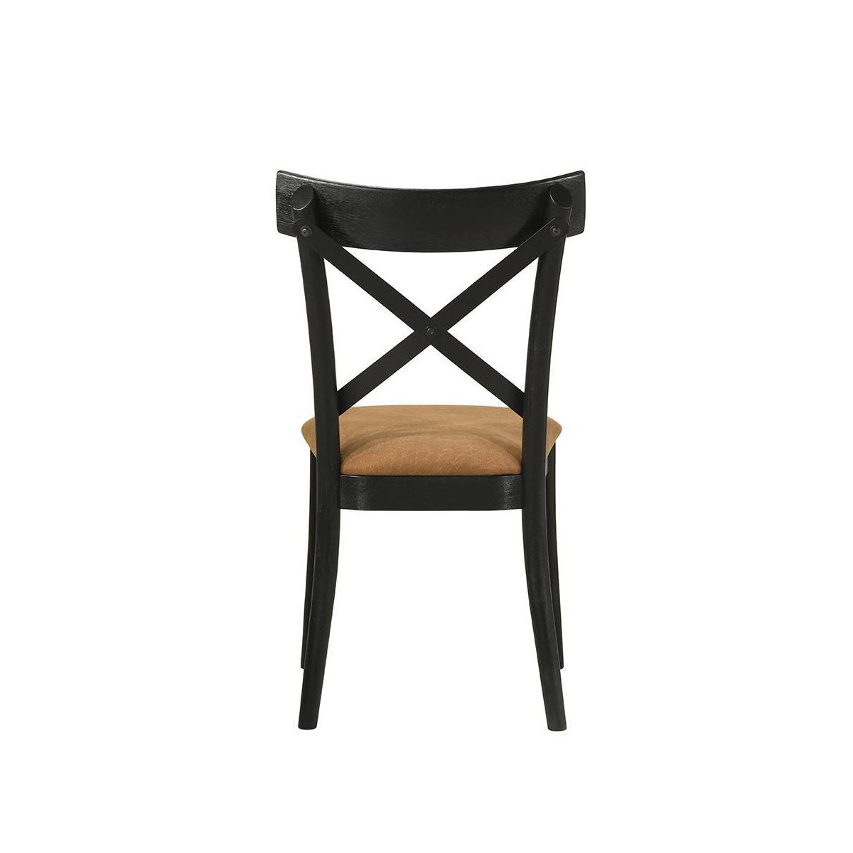 20" Hillary Dining Chair Brown Leather Aire, Walnut and Black Finish - Acme Furniture - thumbnail 6