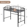 Twin Loft Bed with Stairs & Arched Guardrail, Metal Platform Bed with Strong Slats, Space-Saving, Noise-Free, No Box Spring Needed, Kids & Dorm Room - 3 of 4