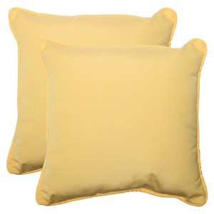 Sunbrella Canvas Outdoor 2-Piece Square Throw Pillow Set - Yellow