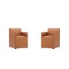 Set of 2 Anna Modern Square Faux Leather Dining Armchairs - Manhattan Comfort - 2 of 4