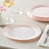 Silver Spoons Elegant Disposable Plastic Plates for Party, Heavy Duty Pink Disposable Plate Set (10 PC) - Vintage - 2 of 4