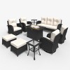 LayinSun Outdoor Patio Furniture Set, Black Rattan Wicker Sectional Swivel Rocker Chairs Sets - 2 of 4