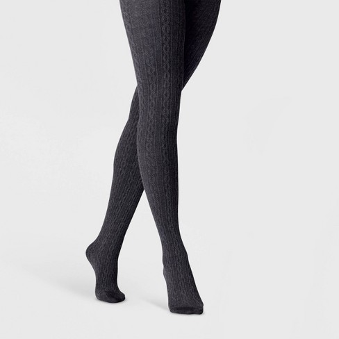 Women's Cable Sweater Tights - A New Day™ Gray S/M