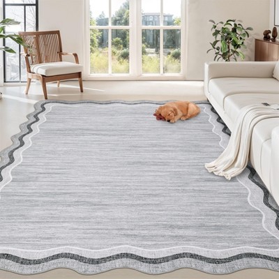 homfan Washable Low Pile Non-Slip Entryways Indoor Rug Strain-Resistant Fade-Resistant