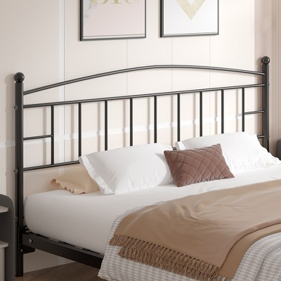 VECELO Metal Full/Queen/King Size Headboard, Modern Farmhouse Style, Easy Assembly Metal Headboard for Bedroom, Black