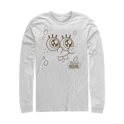 YOILLY Spongebob Time Passing Junior Long Sleeve T-Shirt Boys Long Sleeve Round Neck Graphic Tees Black 