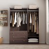 NicBex 66.90"H Open Armoire Wardrobe Closet Storage Cabinet with Shelves & 3 Drawers for Bedroom - 2 of 4