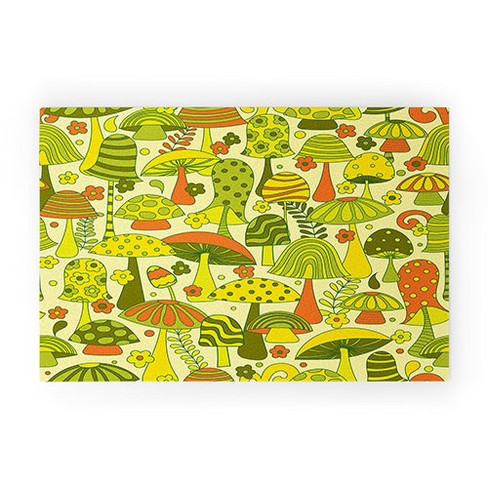 Jenean Morrison Many Mushrooms Green Welcome Mat - Deny Designs - image 1 of 3