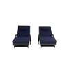 NicBex Patio Lounge Chair Set of 2, Outdoor Wicker Reclining Chair with Cushion, 150°Lay Flat Sun Lounger for Lawn, Beach, Poolside, Garden, Dark Blue - 3 of 4